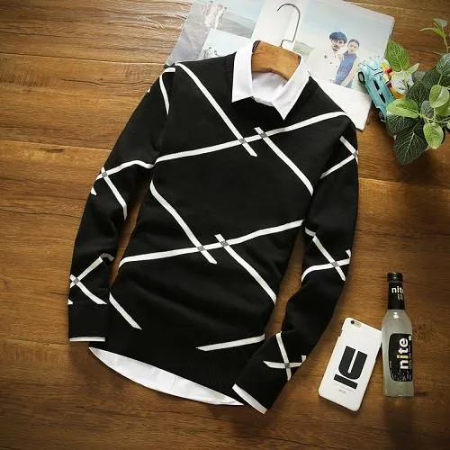 Men's Fashion Lined Sweater